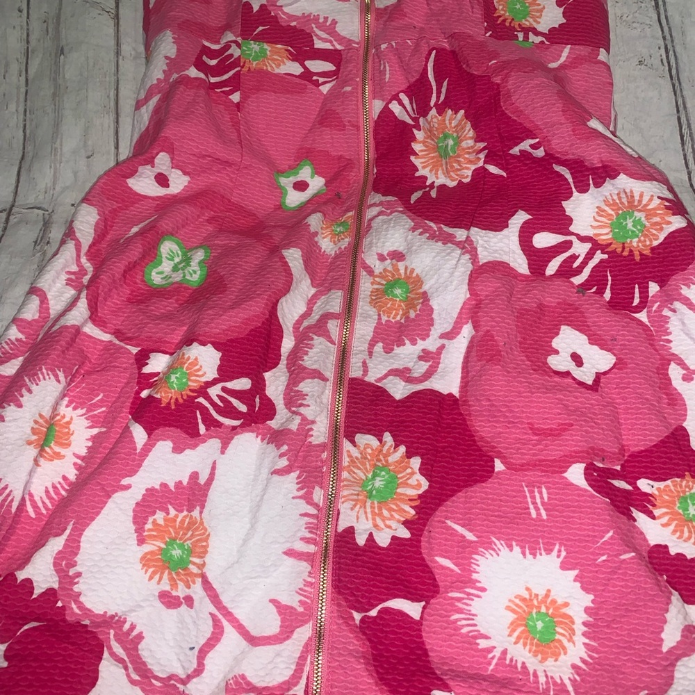 Lily Pulitzer gotta pink cherry bloom begonias strapless minidress 8 - Picture 4 of 4